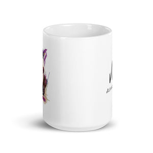 White glossy mug - Waves (+Logo)