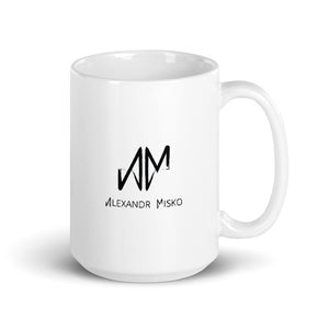 White glossy mug - Back & Forth (+Logo)